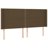 barna szövet rugós és LED-es ágy matraccal 200x200 cm