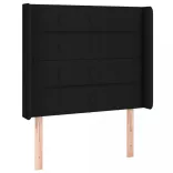 fekete szövet rugós és LED-es ágy matraccal 100x200 cm
