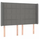 sötétszürke szövet rugós és LED-es ágy matraccal 140x190 cm