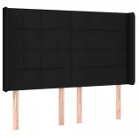 fekete szövet rugós és LED-es ágy matraccal 140x190 cm