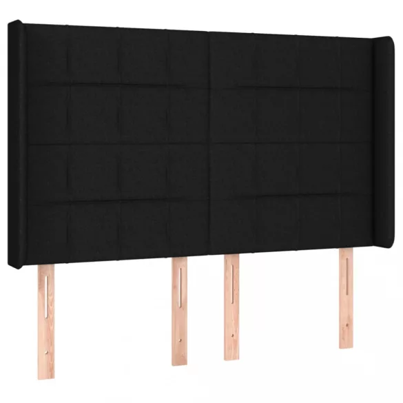 fekete szövet rugós és LED-es ágy matraccal 140x190 cm