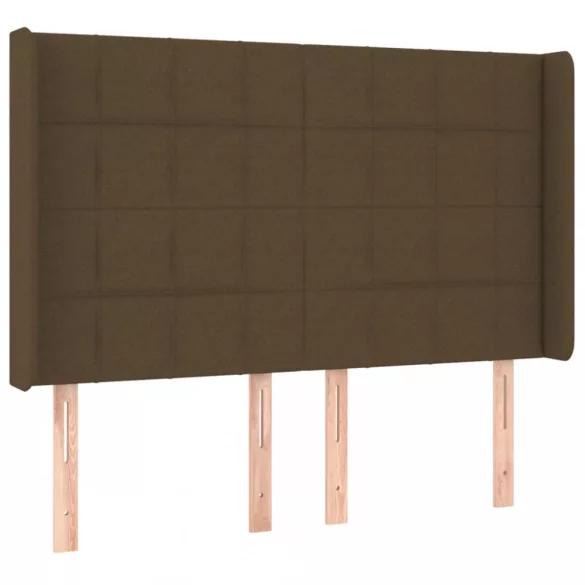 barna szövet rugós és LED-es ágy matraccal 140x190 cm