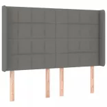 sötétszürke szövet rugós és LED-es ágy matraccal 140x200 cm