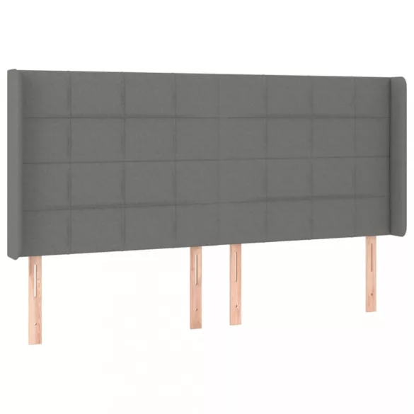 sötétszürke szövet rugós és LED-es ágy matraccal 180 x 200 cm