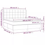sötétszürke szövet rugós és LED-es ágy matraccal 180 x 200 cm