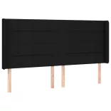 fekete szövet rugós és LED-es ágy matraccal 200x200 cm