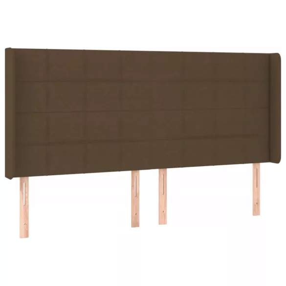 barna szövet rugós és LED-es ágy matraccal 200x200 cm