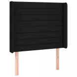 fekete szövet rugós és LED-es ágy matraccal 100x200 cm