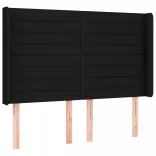 fekete szövet rugós és LED-es ágy matraccal 140x200 cm