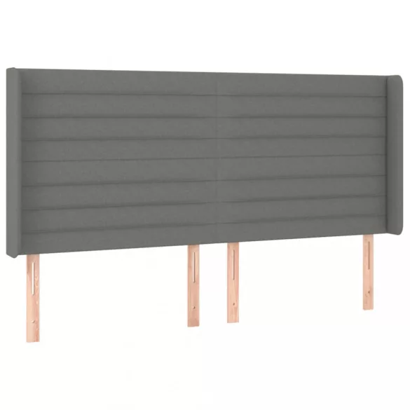 sötétszürke szövet rugós és LED-es ágy matraccal 160x200 cm