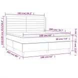 sötétszürke szövet rugós és LED-es ágy matraccal 160x200 cm