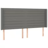 sötétszürke szövet rugós és LED-es ágy matraccal 180 x 200 cm
