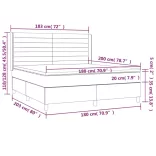 sötétszürke szövet rugós és LED-es ágy matraccal 180 x 200 cm