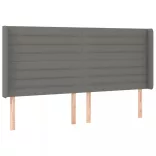 sötétszürke szövet rugós és LED-es ágy matraccal 200x200 cm