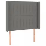 sötétszürke szövet rugós és LED-es ágy matraccal 90x190 cm
