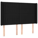fekete szövet rugós és LED-es ágy matraccal 140x190 cm