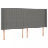 sötétszürke szövet rugós és LED-es ágy matraccal 180 x 200 cm