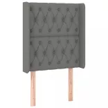 sötétszürke szövet rugós és LED-es ágy matraccal 80 x 200 cm