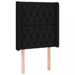 fekete szövet rugós és LED-es ágy matraccal 80 x 200 cm