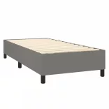 sötétszürke szövet rugós és LED-es ágy matraccal 100x200 cm