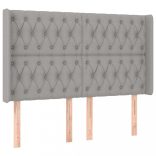 világosszürke szövet rugós és LED-es ágy matraccal 140x190 cm