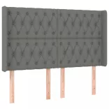 sötétszürke szövet rugós és LED-es ágy matraccal 140x190 cm