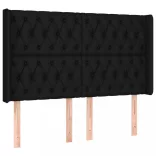 fekete szövet rugós és LED-es ágy matraccal 140x190 cm