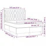 fekete szövet rugós és LED-es ágy matraccal 140x190 cm