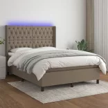 tópszínű szövet rugós és LED-es ágy matraccal 140x190cm