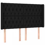 fekete szövet rugós és LED-es ágy matraccal 140x200 cm