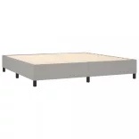 világosszürke szövet rugós és LED-es ágy matraccal 200x200 cm