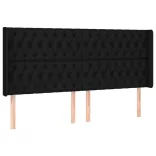fekete szövet rugós és LED-es ágy matraccal 200x200 cm