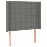 sötétszürke szövet rugós és LED-es ágy matraccal 80 x 200 cm