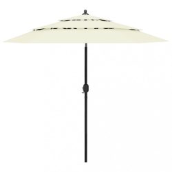 3 szintes homokszínű napernyő alumíniumrúddal 2,5 m