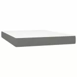 sötétszürke szövet rugós és LED-es ágy matraccal 140x190 cm