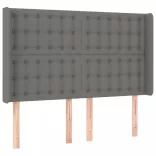 sötétszürke szövet rugós és LED-es ágy matraccal 140x200 cm