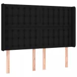 fekete szövet rugós és LED-es ágy matraccal 140x200 cm