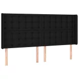 fekete szövet rugós és LED-es ágy matraccal 160x200 cm