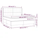 sötétszürke szövet rugós és LED-es ágy matraccal 180 x 200 cm