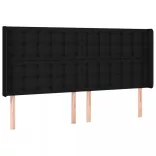 fekete szövet rugós és LED-es ágy matraccal 180 x 200 cm