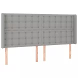 világosszürke szövet rugós és LED-es ágy matraccal 200x200 cm