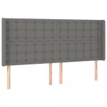 sötétszürke szövet rugós és LED-es ágy matraccal 200x200 cm