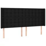 fekete szövet rugós és LED-es ágy matraccal 200x200 cm