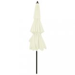 3 szintes homokszínű napernyő alumíniumrúddal 3 m