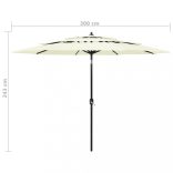 3 szintes homokszínű napernyő alumíniumrúddal 3 m