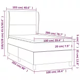 sötétszürke szövet rugós és LED-es ágy matraccal 100x200 cm