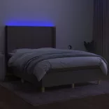 tópszínű szövet rugós és LED-es ágy matraccal 140x190cm