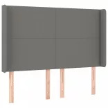 sötétszürke szövet rugós és LED-es ágy matraccal 140x200 cm
