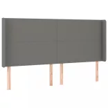 sötétszürke szövet rugós és LED-es ágy matraccal 160x200 cm