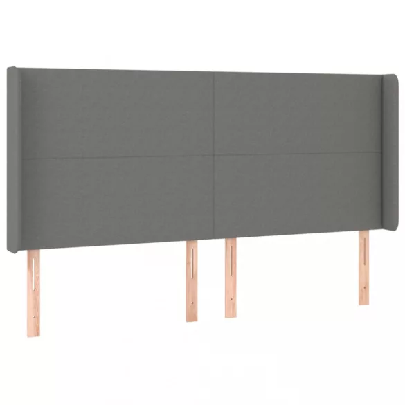 sötétszürke szövet rugós és LED-es ágy matraccal 160x200 cm